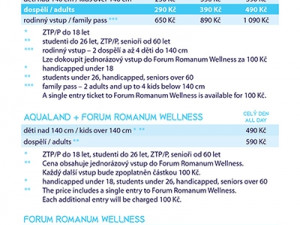 Ceník Aqualand Moravia