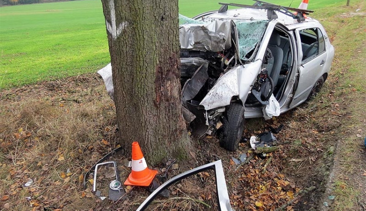 Čelní náraz do stromu u Dehtářů si vyžádal lidský život