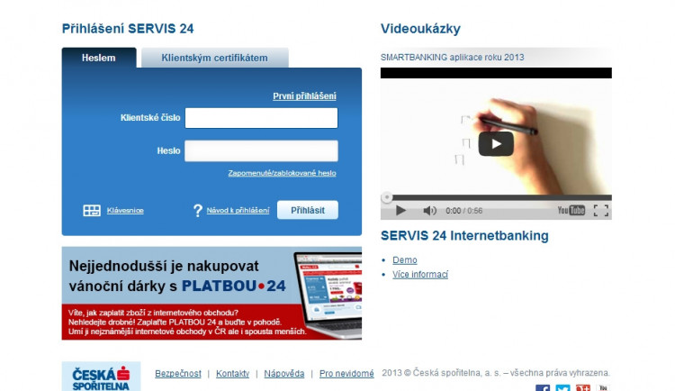 Internetové bankovnictví České spořitelny, foto: Brněnská Drbna