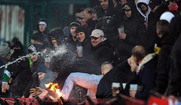 Fanoušci Brna během utkání na hřišti Bohemians 1905. Zdroj: ČTK