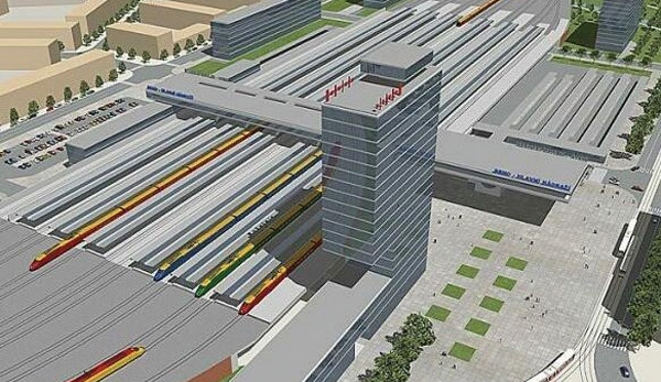 Vizualizace možné podoby nádraží u řeky Svratky