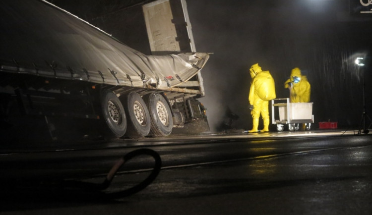 Zásah hasičů na D1, foto: HZS JMK