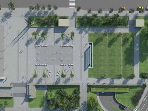 Budoucí podoba parku před Janáčkovým divadlem, vizualizace: Ateliér A3