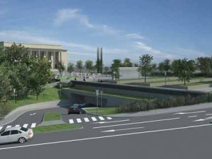 Budoucí podoba parku před Janáčkovým divadlem, vizualizace: Ateliér A3