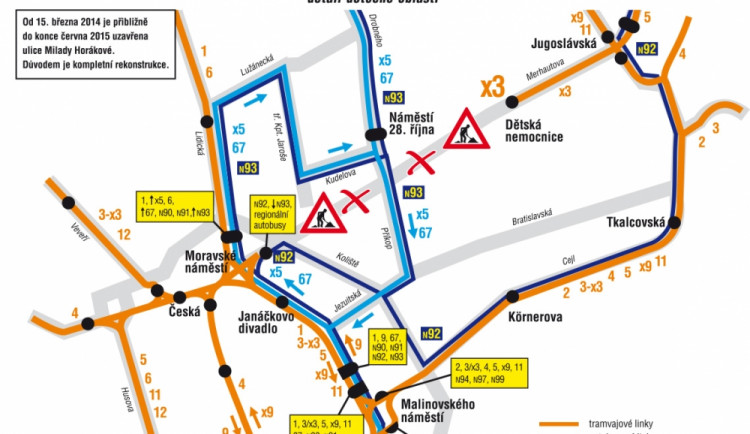 Mapa změn v MHD, mapa: DPMB