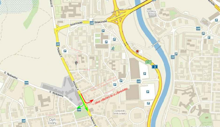 Stavební práce omezí dopravu u kasáren na Husovce