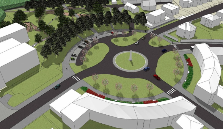 Vizualizace změn na Vaňkově náměstí na Žlutém kopci, vizualizace: P. P. Architects