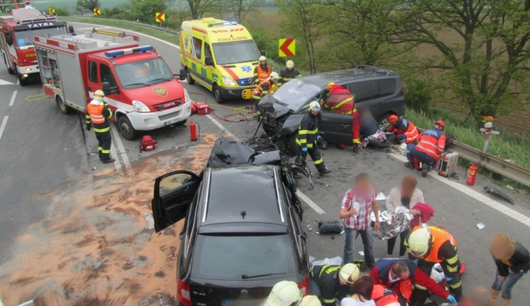 Nehoda u obce Krhov, foto: HZS JMK