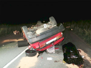 Havarovaná felicie, ve které zahynul mladý řidič. Foto: HZS JMK