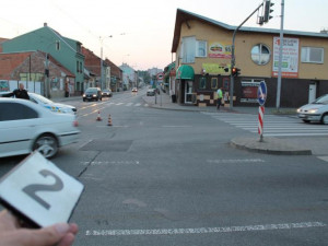 Místo nehody na křižovatce Táborské a Gajdošovy ulice, foto: Policie ČR