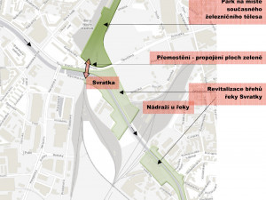 Plán budoucího parku v Jižním centru, ilustrace Magistrát města Brna