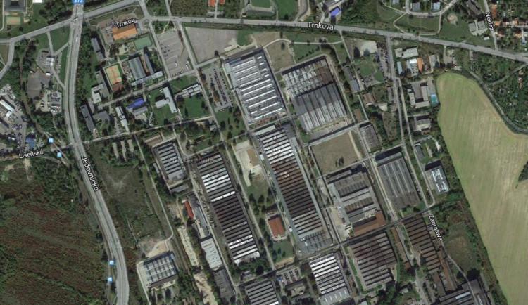 Areál Zetoru, kde vyroste nové studio České televize Brno, foto: Google Maps
