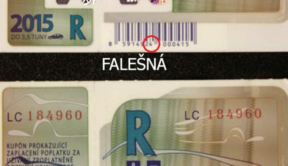 Padělaná dálniční známka