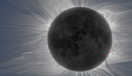 Sluneční koróna ze zatmění Slunce 2010, foto: fme.vutbr.cz