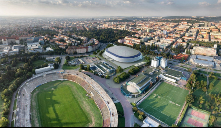 Studie nového hokejového stadionu za Lužánkami projektantské firmy A PLUS