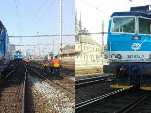 V Brně se srazil vlak s posunující lokomotivou. Její strojvůdce se zranil
