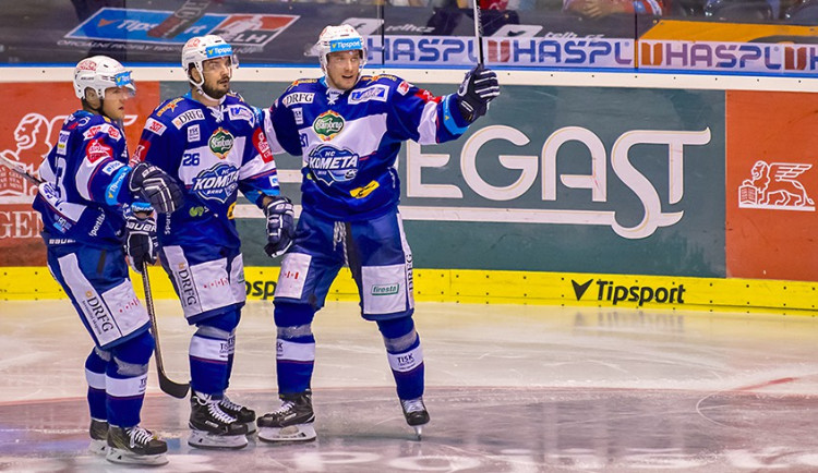 Radost hráčů Komety po výhře, foto: Roman Kantor