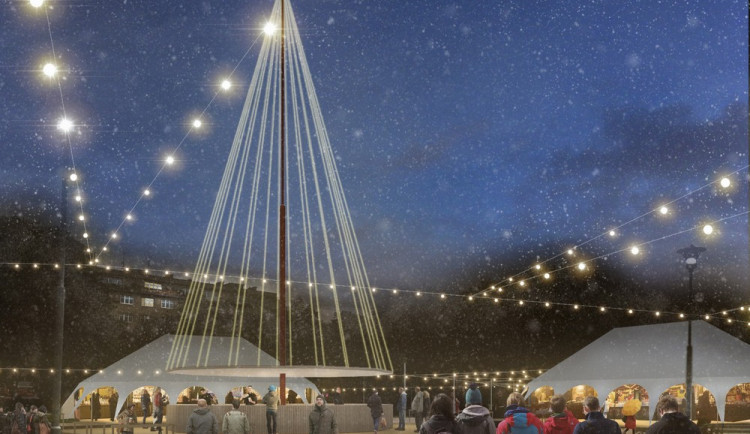 Vizualizace adventních trhů na Moravském náměstí, zdroj:  Chybik+Kristof Architects & Urban Designers