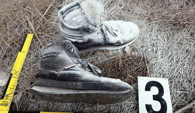 Boty zemřelého muže, Zdroj: PČR