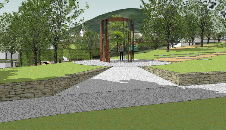 Tišnovský park, vizualizace, zdroj: Město Tišnov
