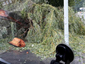 Bouře na jižní Moravě: 80 výjezdů hasičů, 2000 domácností bez elektřiny a problémy na železnici