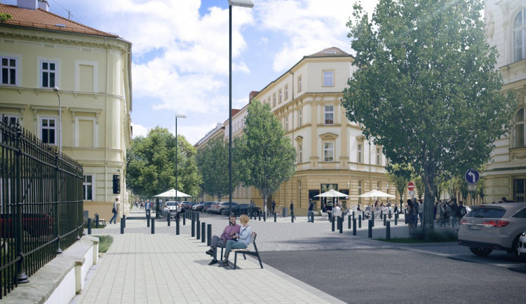 Vizualizace k modernizaci ulic Gorkého a Arneho Nováka
