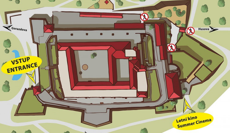 Mapka Špilberku v rekonstrukci