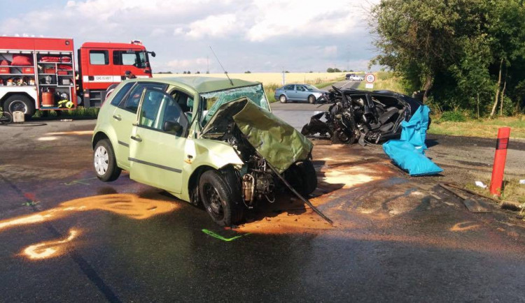 Následky nehody u Vnorov