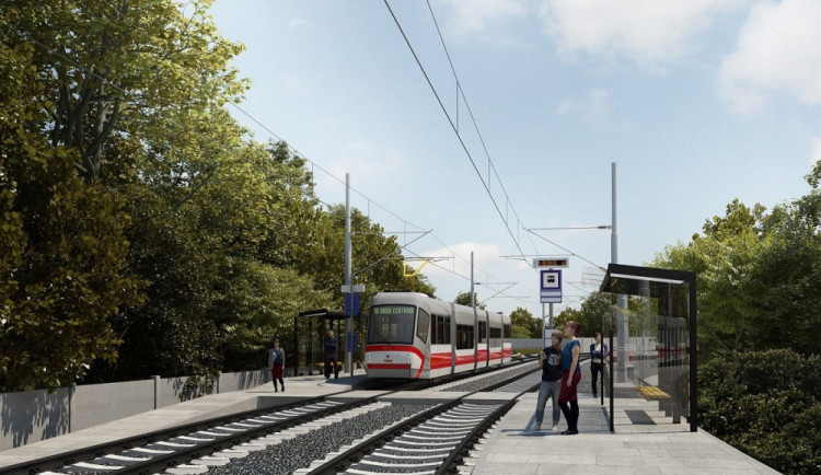 Vizualizace tramvajové tratě do Líšně