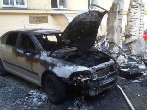 Následky výbuchu na rektorátu Mu