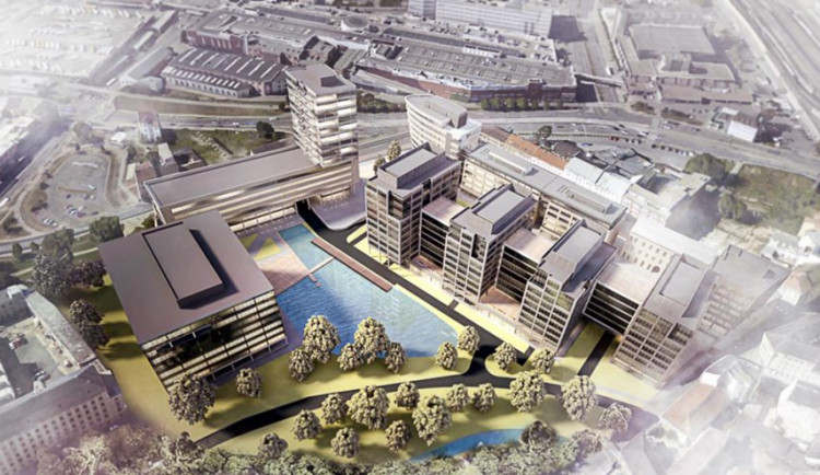 Vizualizace komplexu na místě bývalé Vlněny