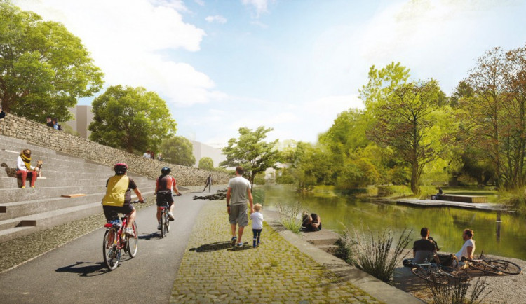 Vizualizace nábřeží Svratyky, UNIT architekti, ilustrační foto
