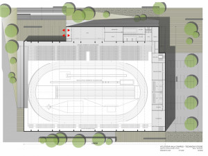 aVizualizace nového atletického stadionu