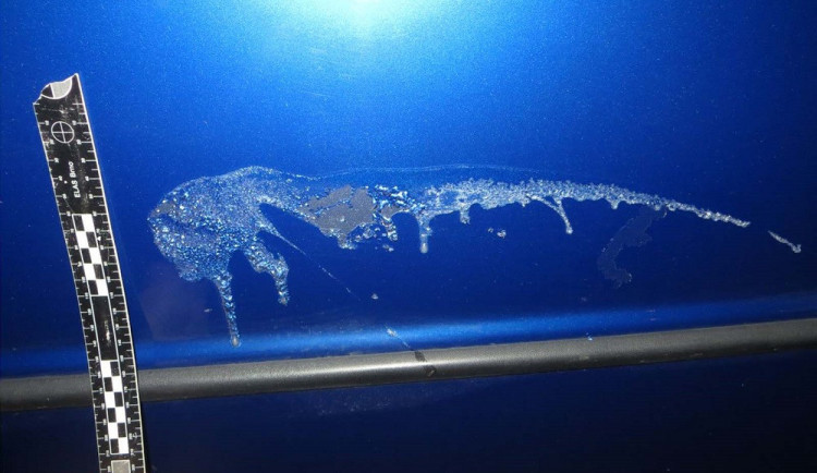 FOTO: Neznámý vandal ničí auta na Brněnsku žíravinou