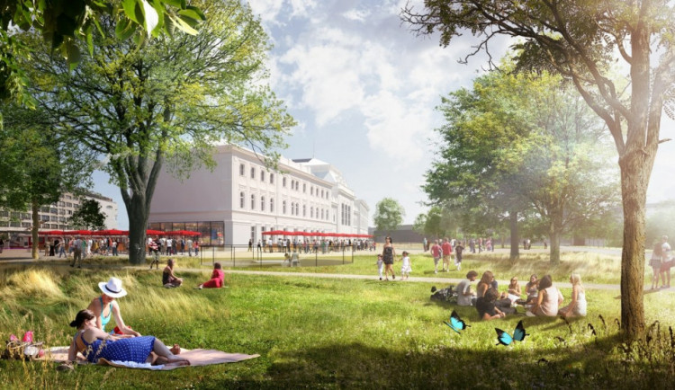 Vizualizace nádraží u řeky