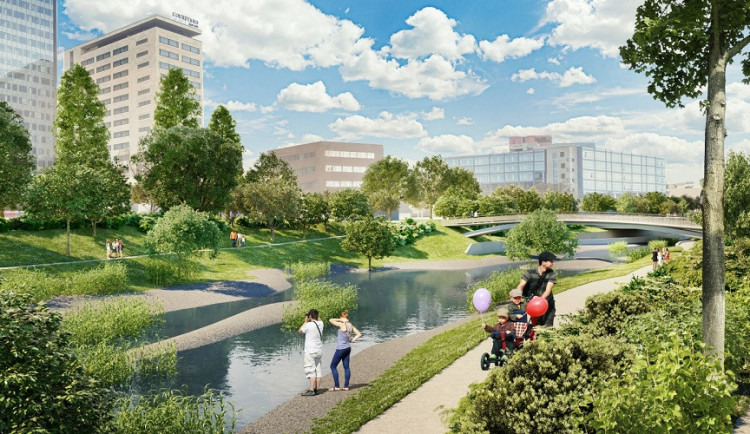 Vizualizace nábřeží Svratky