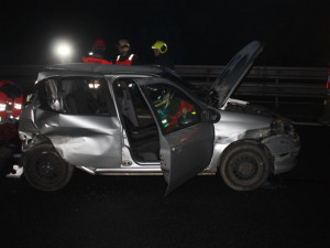 Následky nehody u Holubic