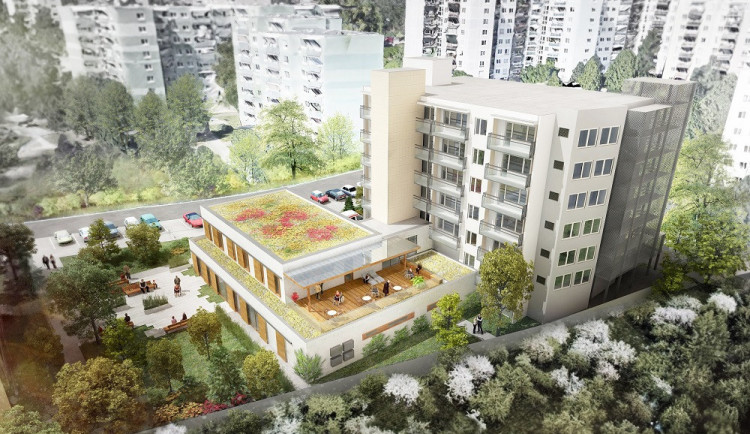 Vizualizace nové přístavby Domova pro seniory Kosmonautů