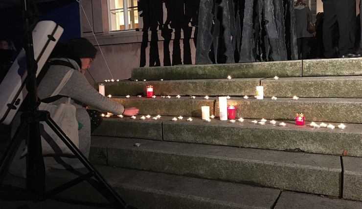 Pietní shromáždění na Kounicových kolejích připomnělo oběti nacismu