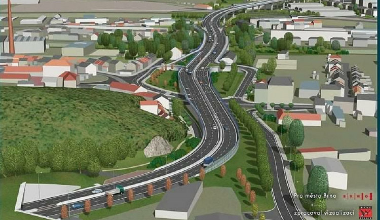 Vizualizace VMO mezi Husovickým tunelem a tunelem pod Vinohrady
