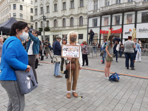 FOTO/VIDEO: Náměstí Svobody zaplnili demonstranti. S hashtagem #ptamesevlady protestovali proti krokům vlády