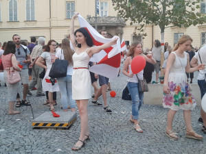 Běloruské občanské protesty podpořila v Brně asi tisícovka lidí