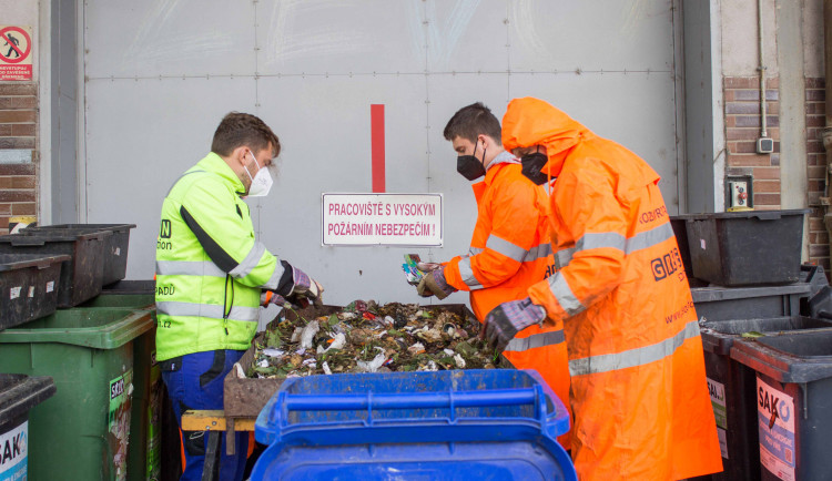 Třídění odpadu z vybraných domácností.
