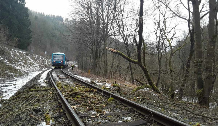 Vlak na Spálově narazil do stromu. Provoz na trati byl obnoven