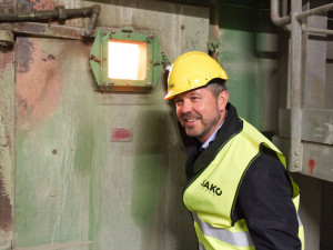 Filip Leder u fungujícího kotle v brněnské spalovně odpadu