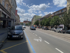 Brněnští cyklisté jásají. Město jim namalovalo cyklopruh přes rušnou silnici