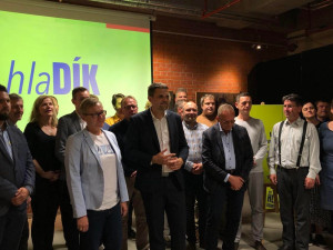 Volební štáb KDU-ČSL s lídrem Petrem Hladíkem. FOTO: Kateřina Benáčková