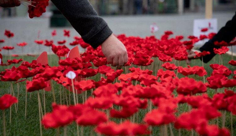 Brno vzpomíná na válečné veterány. U sochy Jošta vyrostlo makové políčko