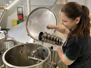 Na Starém Brně s předstihem vaří zelený pivo. Výrobu barevného moku poprvé řídí žena