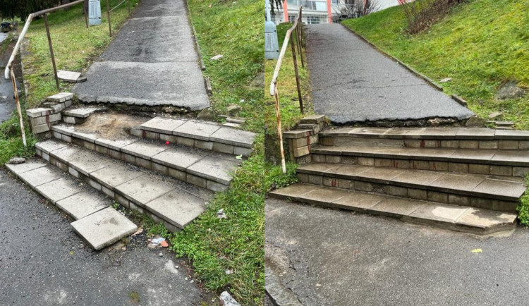 Starosta nechal opravit schody. Fušeřina jako prase, reagují lidé